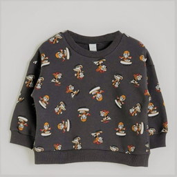 سویشرت پسرانه ال سی وایکیکی مدل میمون کد 36525 رنگ خاکستری تیره