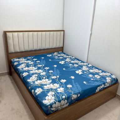 ملحفه 2 نفره ناتوسا مدل کشدار ارکیده سایز 160×200 سانتی متر