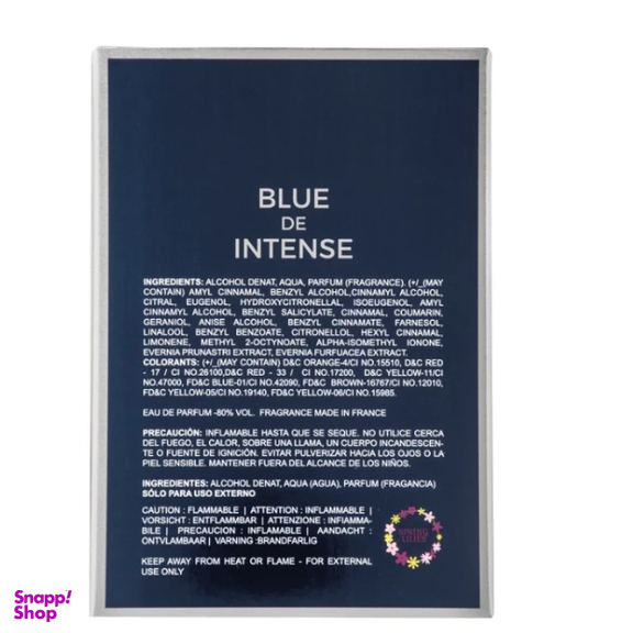ادوپرفیوم مردانه اسپرینگ لیلیز مدل Blue De Intense حجم 100 میلی لیتر