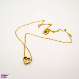 گردنبند طلا 18 عیار زنانه دلوکس مدل قلب 3 بعدی کد D 17