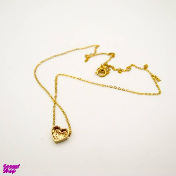 گردنبند طلا 18 عیار زنانه دلوکس مدل قلب 3 بعدی کد D 17