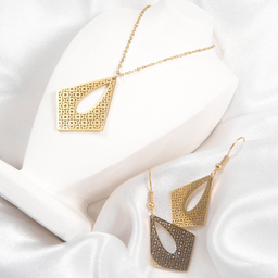 نیم ست زیور زنانه ژوپینگ کد 1171982809 رنگ طلایی