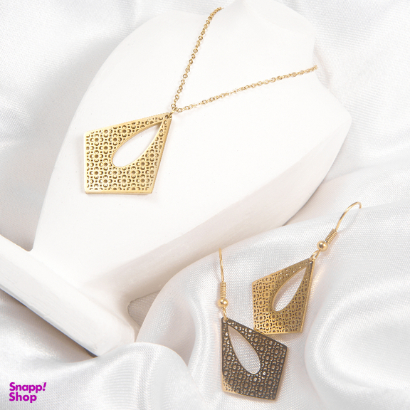 نیم ست زیور زنانه ژوپینگ کد 1171982809 رنگ طلایی