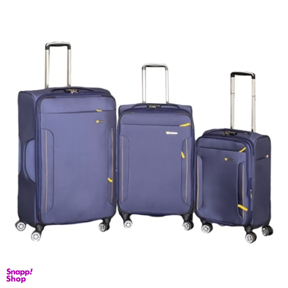 ست چمدان طرح کاترپیلار مدل CATB203B TRAVEL SENTRY SERIES مجموعه سه عددی به همراه کیف آرایشی و جا کفشی