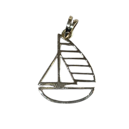 پلاک گردنبند طلا 18 عیار زنانه طرح قایق