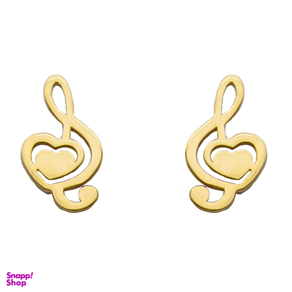 گوشواره طلا 18 عیار زنانه کاپانی طرح ملودی و قلب کد KE010