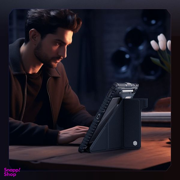 کیف کلاسوری نیلکین مدل Camshield Bumper Flip Folding مناسب تبلت سامسونگ Galaxy Tab S9 Fe Plus