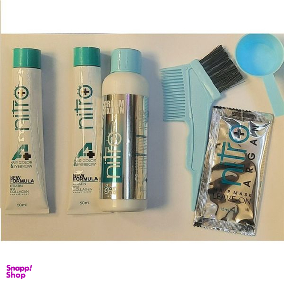 کیت رنگ مو و ابرو نیترو پلاس شماره 1.1 حجم 100 میلی لیتر رنگ مشکی پر کلاغی