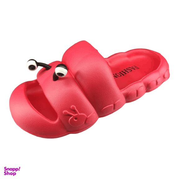 دمپایی دخترانه پاپا مدل حلزونی رنگ قرمز