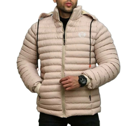 کاپشن مردانه سارزی طرح کلمبیا لوگو سفید رنگ کرم