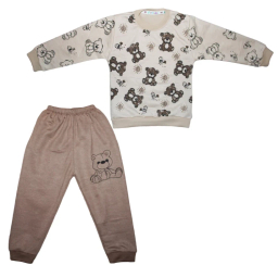 ست سویشرت و شلوار راحتی پسرانه چیندکا مدل خرسی کد 1002