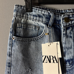 شلوار مام فیت مردانه طرح ZARA کد 1633 رنگ آبی روشن