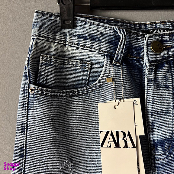 شلوار مام فیت مردانه طرح ZARA کد 1633 رنگ آبی روشن