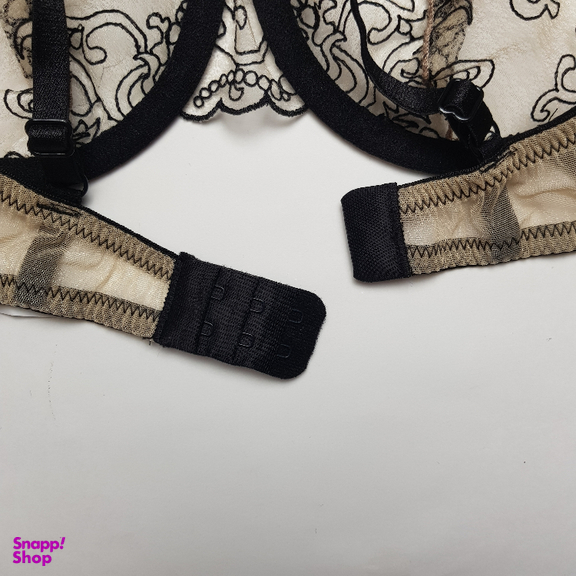 ست سوتین و شورت زنانه برتا مدل توری کد 2020OZB رنگ نسکافه ای