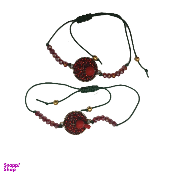 دستبند دخترانه طرح انار یلدایی کد 31306 بسته ۲ عددی