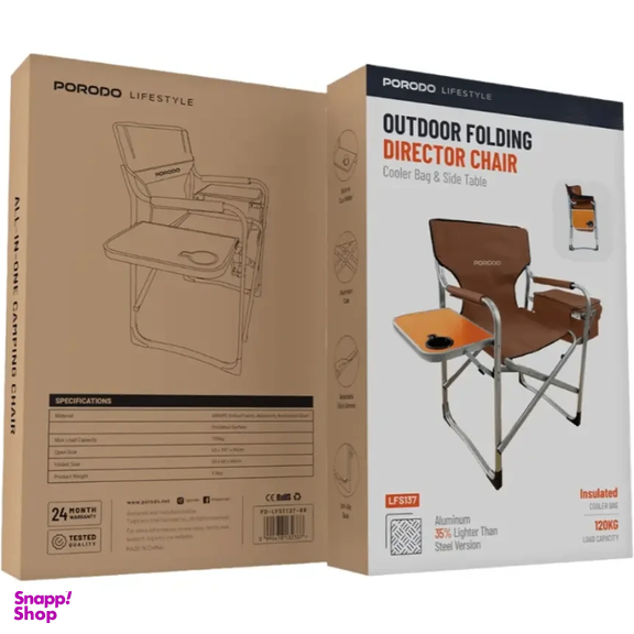 صندلی مخصوص کمپینگ پرودو مدل Outdoor Folding Director Chair PD-LFST137-BR