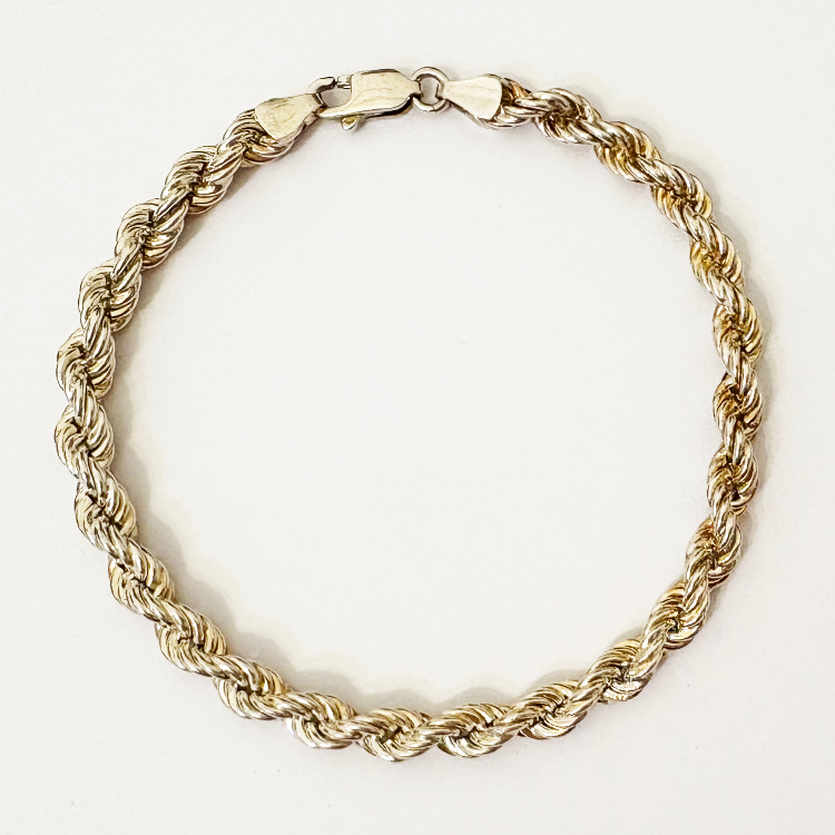 دستبند نقره مردانه گیرا مدل طنابی کد G0194