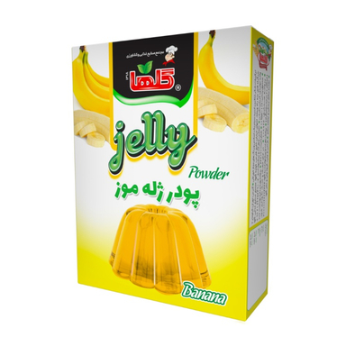 پودر ژله موزی گلها وزن 100 گرم بسته بندی جعبه