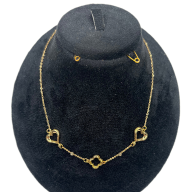 گردنبند طلا 18 عیار زنانه آوا مدل ونکلیف و قلب کد 83