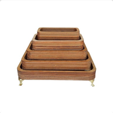 اردو خوری 5 خانه مدل پایه دار‌ چوبی کد 002