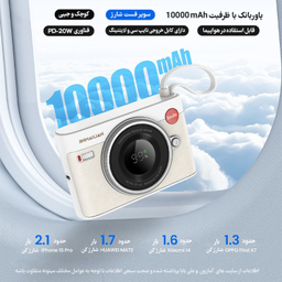 پاوربانک جین میلیان مدل P08 ظرفیت 10000 میلی آمپر ساعت