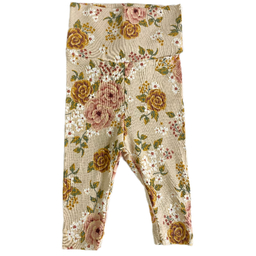 شلوار راحتی نوزادی مدل گل‌ صورتی کمر پهن