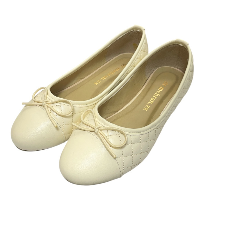 کفش راحتی زنانه مدل پاپیون کد 303 رنگ کرم