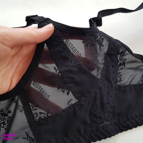 سوتین زنانه اما مدل گنی جلو قزن دار کد 470028-3651NEW رنگ مشکی