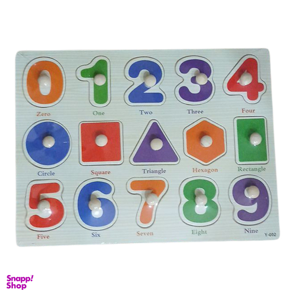 بازی آموزشی پازل مدل پین دار طرح اعداد اشکال هندسی