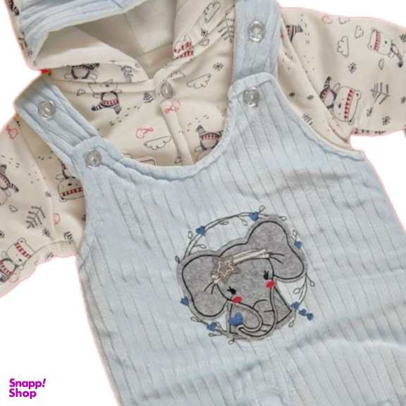 کاپشن نوزاد طرح فیل کد 224 رنگ آبی