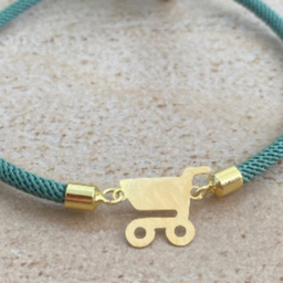 دستبند طلا 18 عیار زنانه طرح کالسکه کد 4196