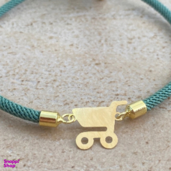 دستبند طلا 18 عیار زنانه طرح کالسکه کد 4196