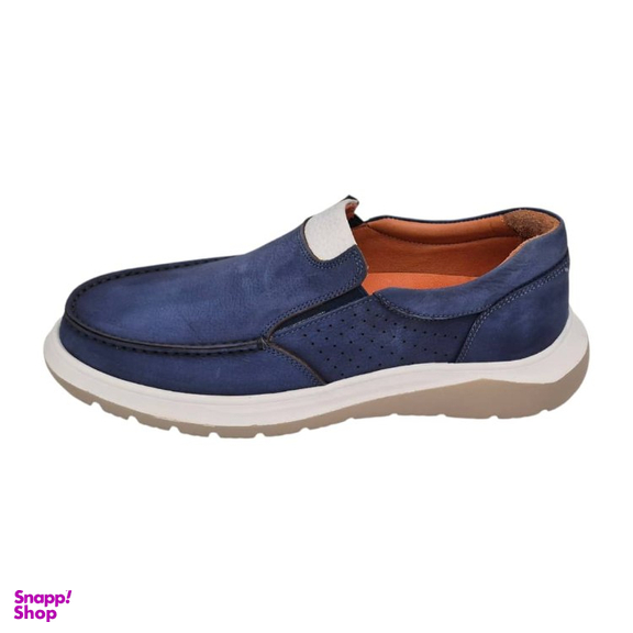 کفش طبی مردانه چرم ریباری مدل P1 رنگ آبی