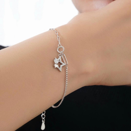 دستبند نقره زنانه مدل ستاره