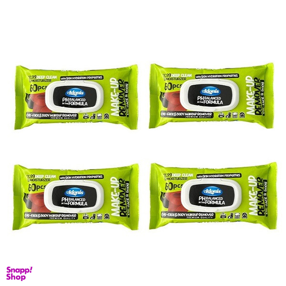 دستمال مرطوب آدونیس مدل 02 چهار بسته 60 عددی