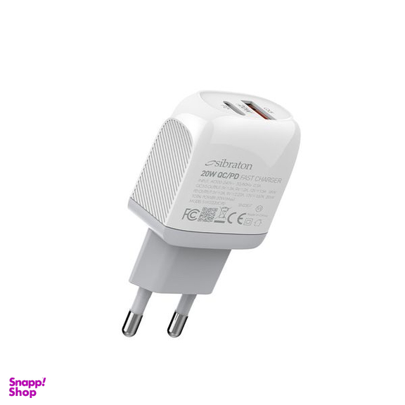 شارژر دیواری 20 وات سیبراتون مدل SW2220i PD به همراه کابل لایتنینگ