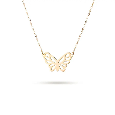 گردنبند طلا 18 عیار زنانه میلی گالری مدل طوق طرح پروانه کد MT1013
