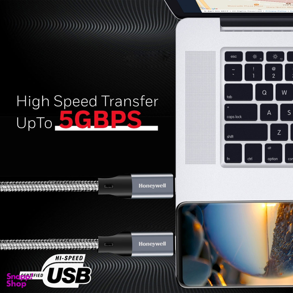 کابل تبدیل USB-C به USB-C هانیول مدل HC000039 طول 1/2 متر