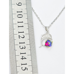 گردنبند زنانه وای اس ایکس با سنگ سواروسکی طرح دلفین کد swar