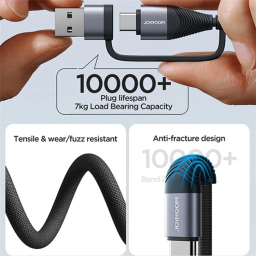 کابل دیتا USB/Type-C به Lightning/Type-C جوی روم مدل SA37-2T2 طول 1.2 متر
