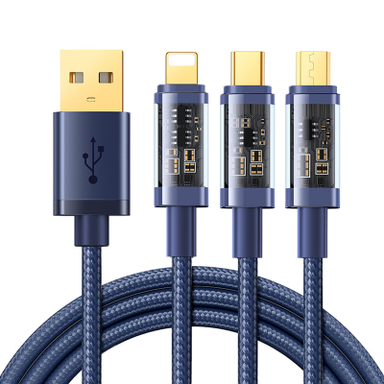 کابل تبدیل USB به لایتنینگ/USB-C/microUSB جوی روم مدل S-1T3015A5 طول 1/2 متر