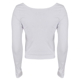 کراپ‌ تیشرت آستین بلند زنانه کانتکس مدل 249014501 رنگ سفید