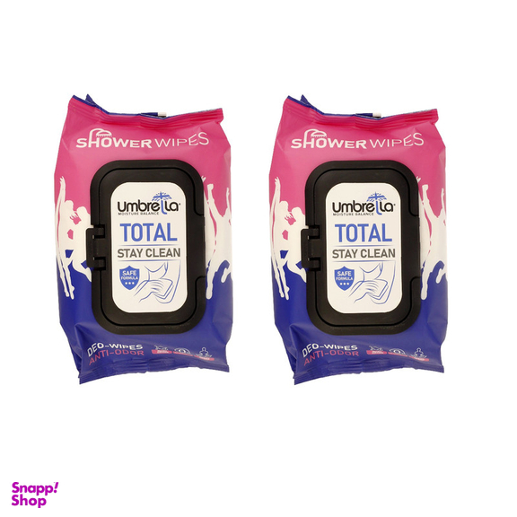 دستمال مرطوب آمبرلا مدل Total بسته 50 عددی مجموعه دو عددی