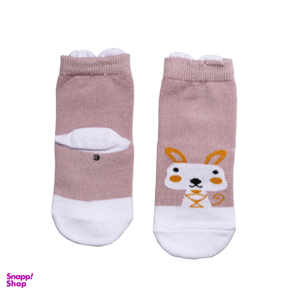 جوراب نوزادی طرح خرگوش رنگ صورتی