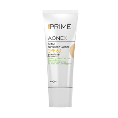 کرم ضد آفتاب رنگی پریم مدل Acnex Tinted رنگ بژ روشن با SPF60 حجم 40 میلی لیتر