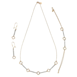 ست طلا 18 عیار زنانه میلی گالری مدل مفتولی کد MT591