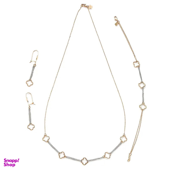 ست طلا 18 عیار زنانه میلی گالری مدل مفتولی کد MT591