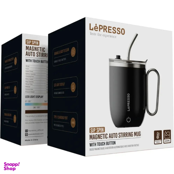 ماگ همزن خودکار مغناطیسی لپرسو مدل Sip Spin دکمه لمسی