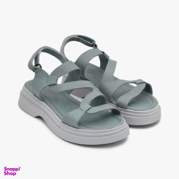 صندل زنانه چرم تهران کد A64T رنگ نقرابی