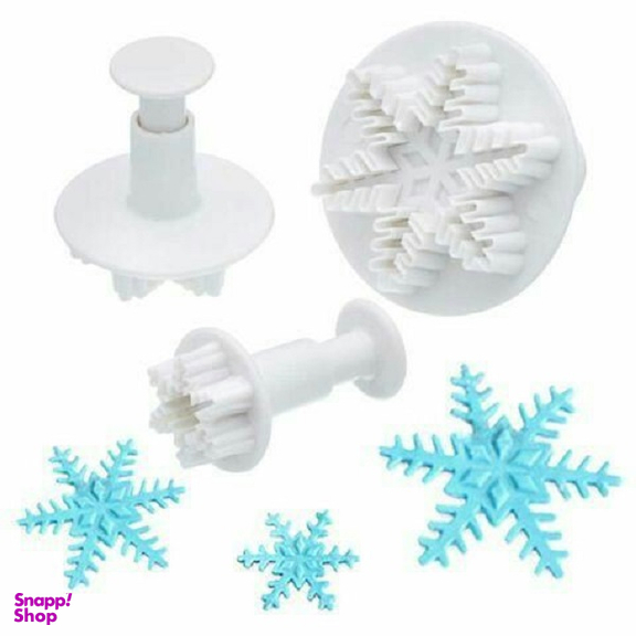 کاتر فشاری شیرینی پزی پلاستیکی به گز مدل برف مجموعه 3 عددی